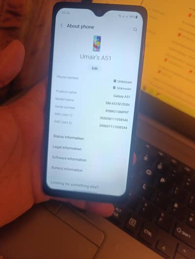 Selling samsung A51 . . panel changed