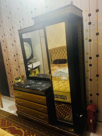 dressing table with 3 big drawers along with long side mirror