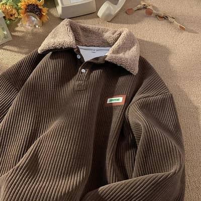 Men's Corduroy Pollo Sweatshirts  (Korean Style)
