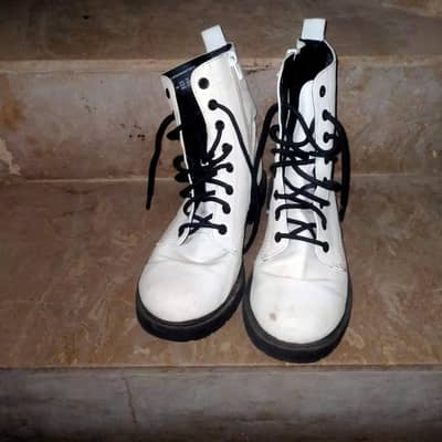 beautiful white long boots for women