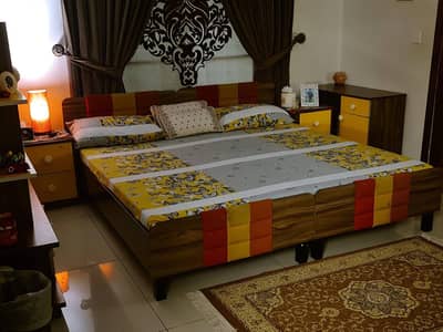 2 Interwood Kids Single Beds with Mattresses & Side Tables – Very Good