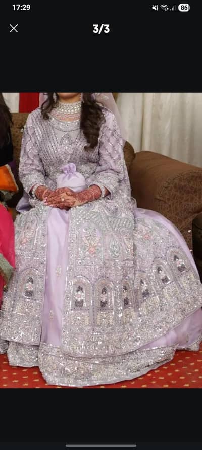 lavender color maxi and lehnga valima dress