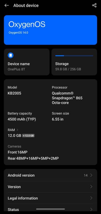 OnePlus 8T 5G Dual Sim (12/256)