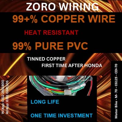 99+% PURE COPPER (TINNED) BIKE WIRES. LONG LIFE - ONE TIME INVESTMENT