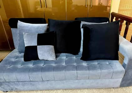 7 seater L shape Velvet Sofa