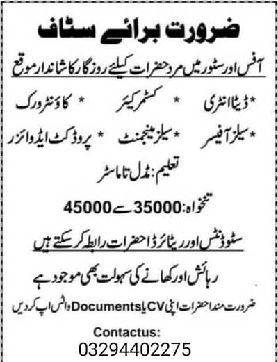 Job Opportunities Available