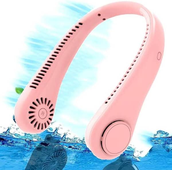 Bladeless Portable Neck Fan - Hands-Free USB Rechargeable Air Cooler for Outdoor, Travel, and Sports Relief