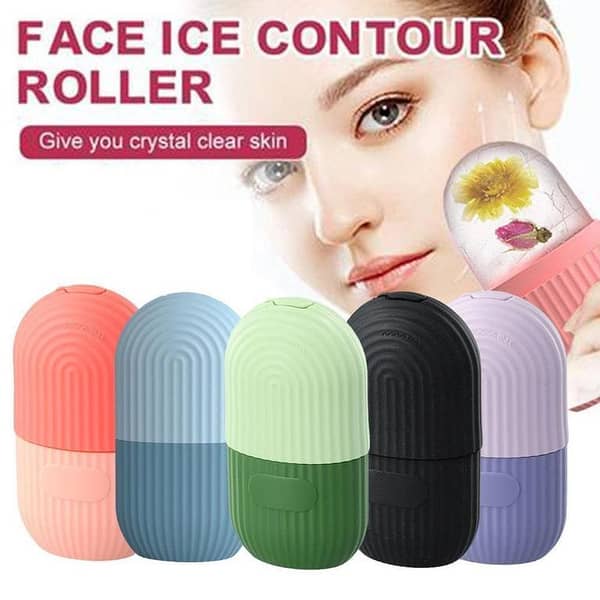 Silicone Ice Roller for Face Massage | Cryotherapy Beauty Tool | Facial Massage Roller for Skin Tightening & Glow | Reusable Ice Cube Roller for Face | De-Puff Eye Area & Boost Collagen Naturally