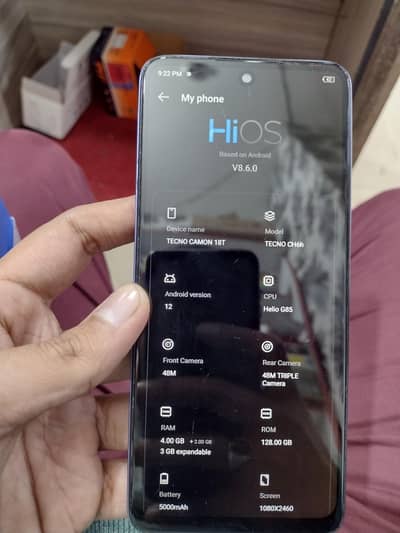 Tecno camon 18T 4+4/128 GB my num 03132307959