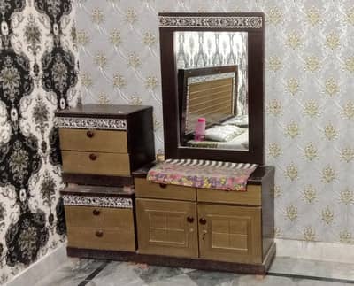 Double Bed & Side Table & Dressing table & AC