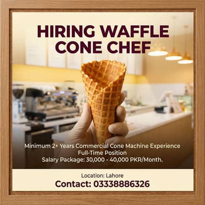 Waffle cone chef/  baker/ pastry chef