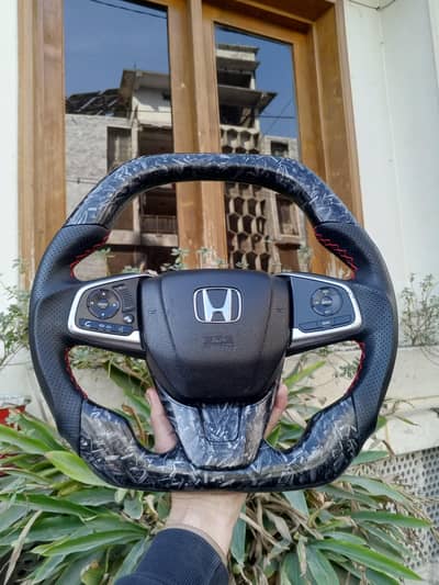 Honda Civic X New model Multimedia Steering wheel carbon fiber Forged