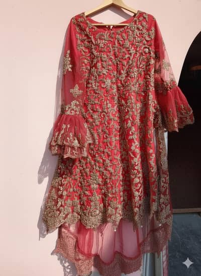 Designer Red 3-Piece Heavy embroidery Party/ Bridal Wear