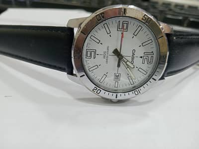 Casio Japan watch for men 42 mm dial size leather strap watch