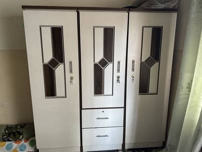 Urgent Sale: Full Bedroom Set (Bed + Almari + Divider + Dressing )