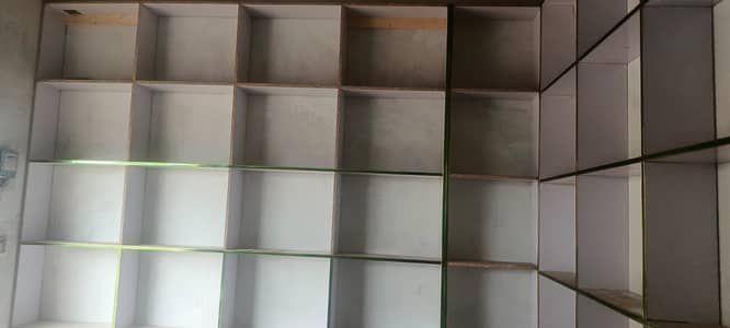 wooden grocery store racks 8 by 8 size. 2 racks for sale