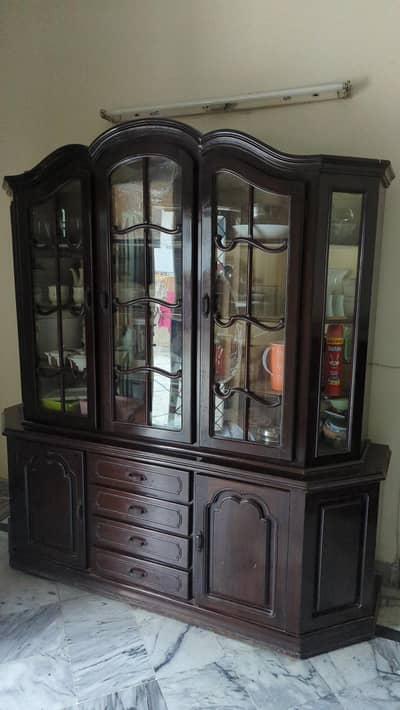 Large Handmade Antique Pure Wood Cabinet in Good Condition