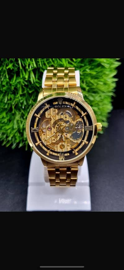 Inspired skeleton automatic watch luxury watch 1 year warrienty