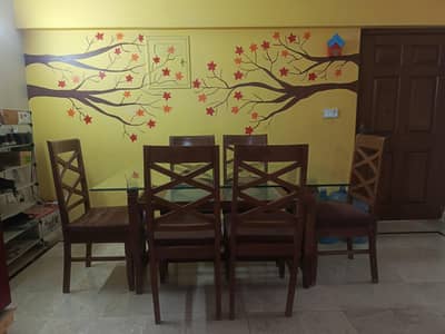 6 seater wooden dinning table