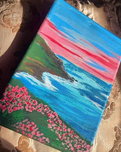 set of 2 acrylic painting