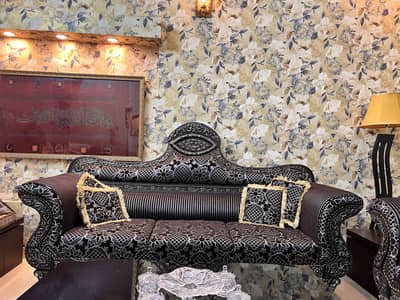 Premium Carved Sofa Set 3+2+1 for Sale – Like New