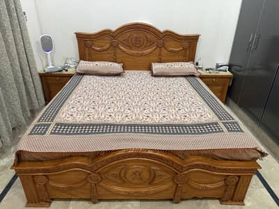 King Size Bedroom Bed Set for Sale | 2 Side Tables + Dresser