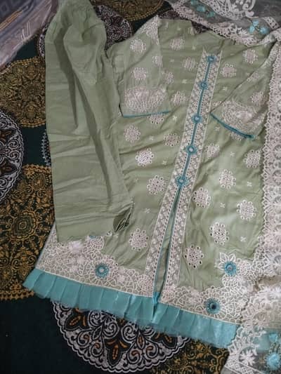 lawn dress organza design