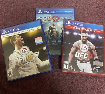 Fifa 18, God of war, UFC 3