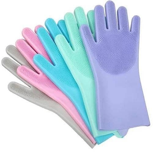 Magic Dish washing Gloves Reusable Silicone Rubbing Scrubber Cleaning Dish Reusable Household Rubber Dishwashing Kitchen Working