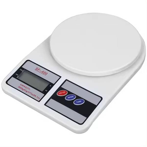 Digital Kitchen Weight Scale - Measures Up to 10kg, Battery Operated White , Ideal for Cooking & Baking