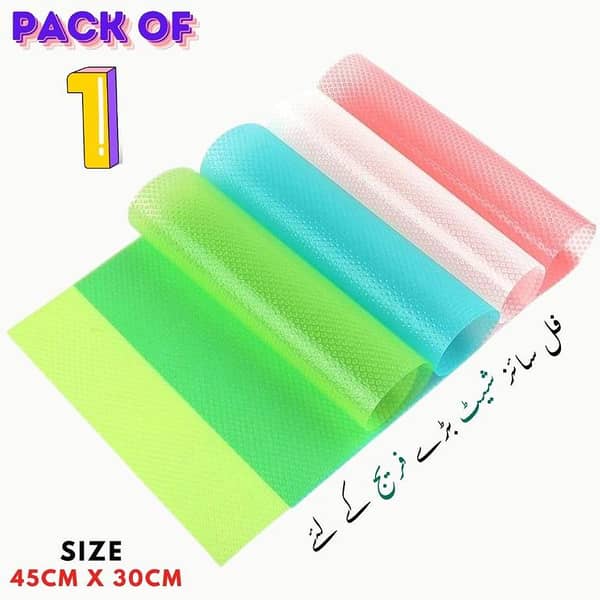 Washable Waterproof Refrigerator Mats and Liners for Shelves, Drawers, and Tables