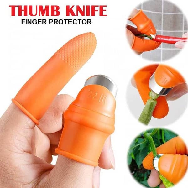Silicone Thumb Knife Cutter Anti Slip Thumb Protector For Cutting Garden Gloves 6 Pieces Fruit and Vegetable Picking Potted Plants Trim