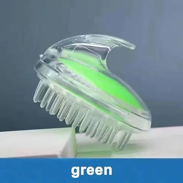 Silicone Bristle Scalp Massager Brush for Hair Washing - Ideal for Straight and Curly Hair, Wet or Dry, Dandruff Exfoliator