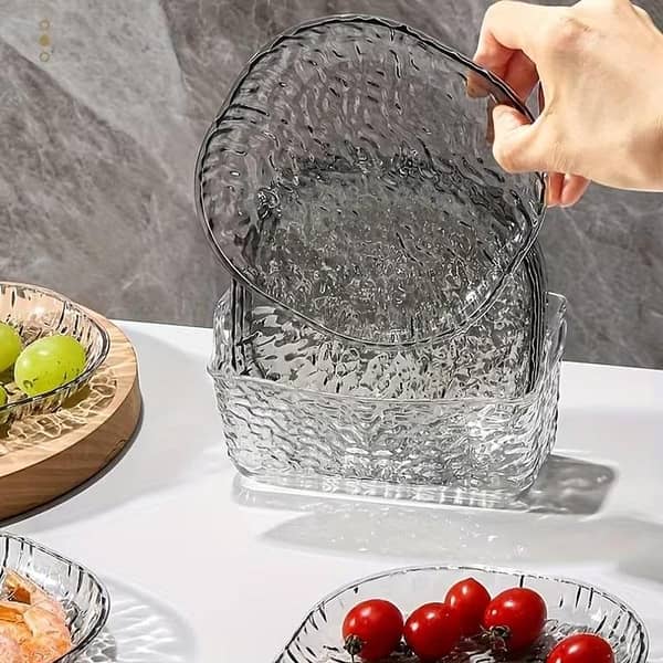 8/10  Plates with Stand Multi-purpose Snack Trays, Leaf-shaped Trays with Base, Creative Candy Bowls, Fruit Bowls Durable Plastic Kitchenware