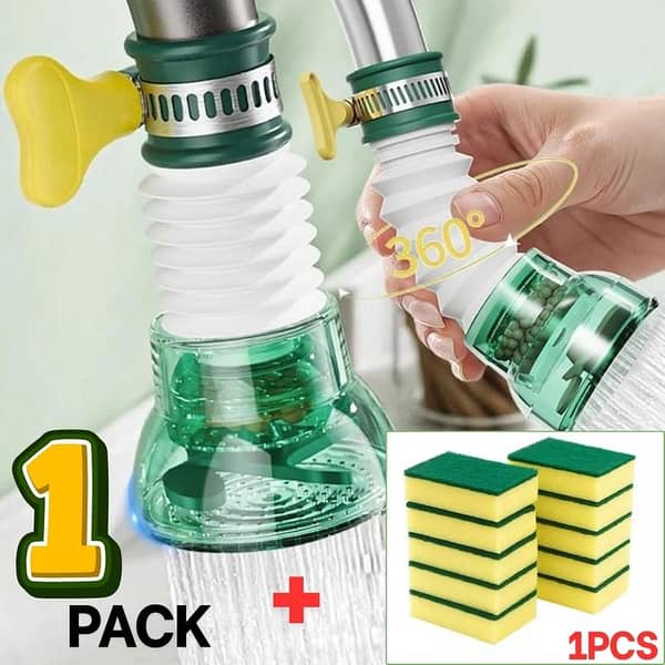 360° Rotatable Water-Saving Faucet Nozzle and Filter Aerator for Kitchen and Bathroom