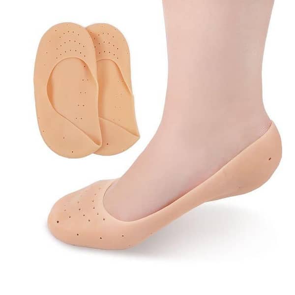 2pcs Silicone Moisturizing Gel Heel Socks - Anti-Cracking Foot Care Protectors for Dry Cracked Heels, Soft Breathable Socks