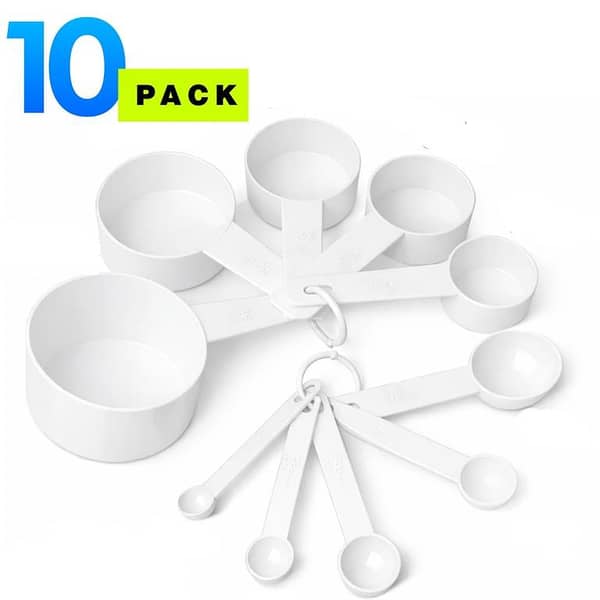 Measuring Spoons And Cups Set, Pack Of 10 Cake Baking Flour Measuring Cups Kitchen
