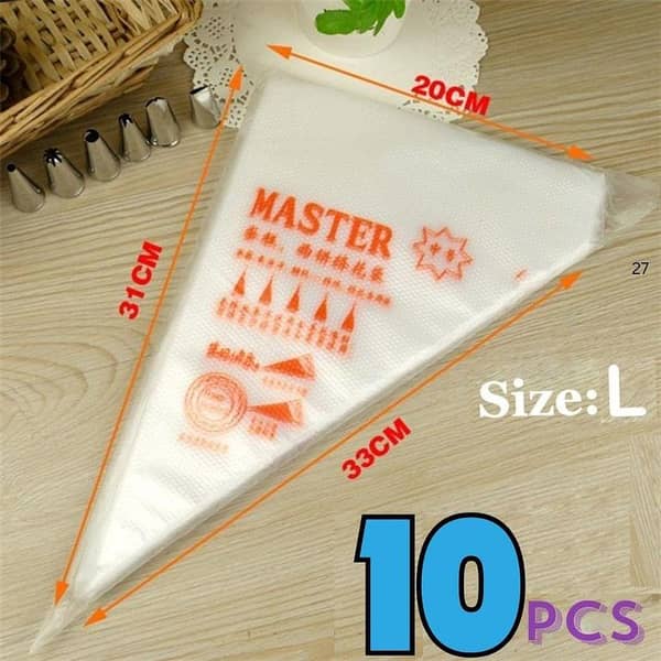 25/100PCs Disposable Pastry Bag Icing Piping Bag Cake Pastry Cupcake Decorating fit All Size nozzles Pastry Bags Bakeware Tools