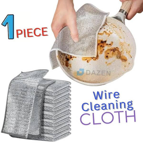 4/10PCs Magic Dishcloth Wire Cleaning Cloths Kitchen Silver Dish Pot Washing Cloth Towels Metal Steel Wire Rags for Kitchen