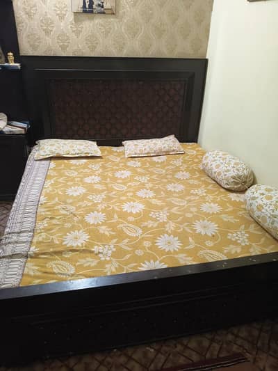 Double bed wooden with dressing