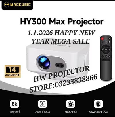 Hy300 max magcubic 4k full hd android multimedia mini smart projector.