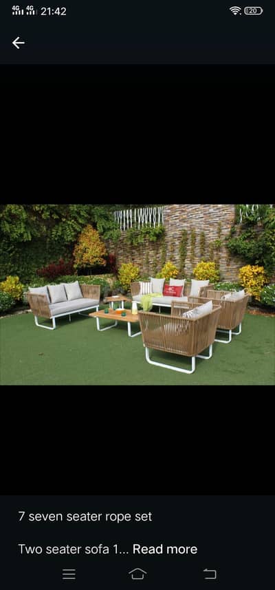4 Seater Roop Set/Rattan sofa set/L-Shape/Outdoor Chairs/Lawn set