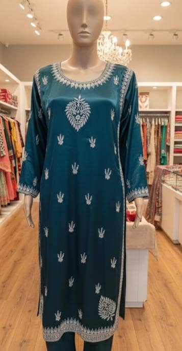 Designer Style Luxury Velvet Silk Embroidered Suit - Brand New