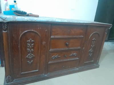 dressing table in sheesham wood also used as console.