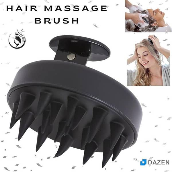 Silicone Shampoo Brush with Scalp Massager & Soap Holder Plate for Bathroom