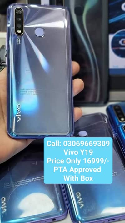 Vivo Y19 PTA Approved With Box 8GB + 256GB 10by10 With Warranty