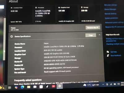 Xps laptop i5 7th gen touch screen