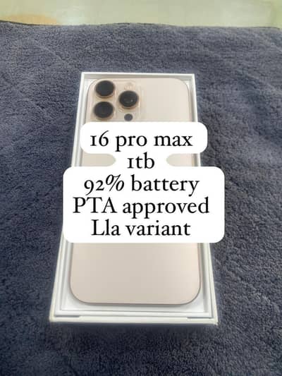 iPhone 16 Pro Max 1TB PTA Approved – Excellent Condition