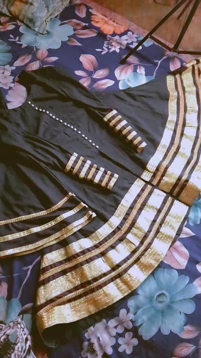 elegant dark blue polyester fabric ready to wear