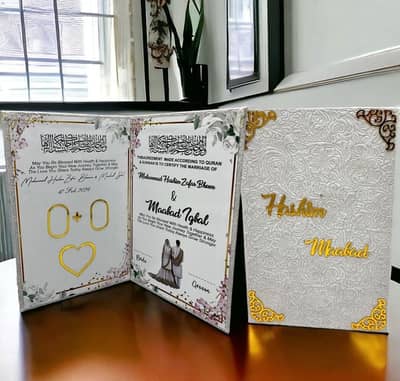 Elegant Nikkah Frame Thumb Signature with Pen Nikkah Deal O32148O966O